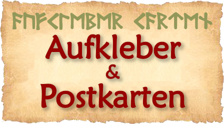 Hier gibt es Postkarten und Aufkleber